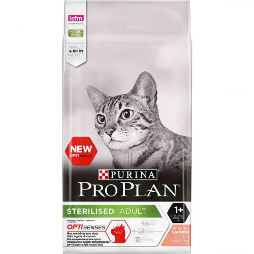 

Сухой корм Purina Pro Plan Cat Sterilised Salmon для стерилизованных кошек, с лососем, 10 кг