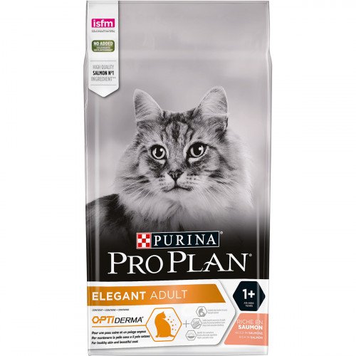 

Сухой корм Purina Pro Plan Elegant Adult для кошек с чувствительной кожей, с лососем, 1.5 кг