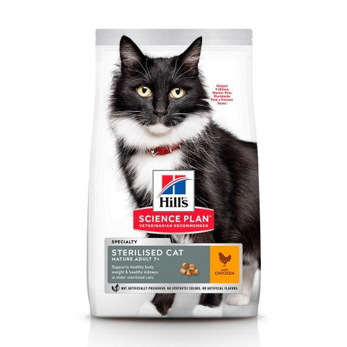 

Сухой корм Hills Science Plan Mature Sterilised Cat для кошек с курицей, 1.5 кг