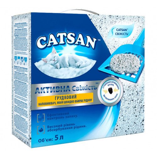 

Наполнитель Catsan Active Fresh для кошачьего туалета, комкующийся, 4.4 кг, (5 л)