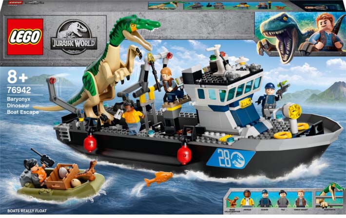 

Конструктор LEGO Jurassic World Побег барионикса на катере 308 деталей (76942)