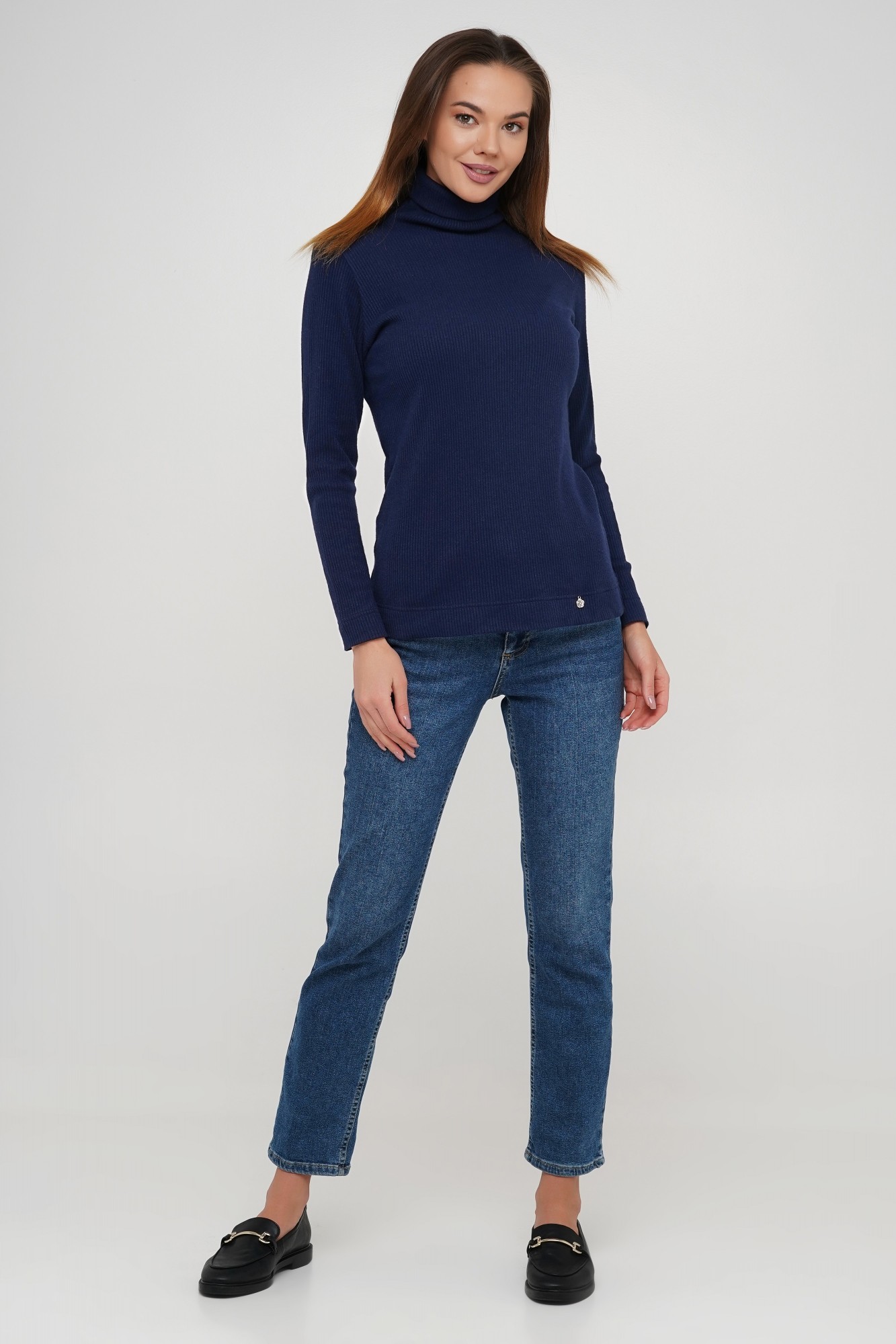 

Женская теплая водолазка  темно-синяя 507-1, Женская теплая водолазка S темно-синяя 507-1