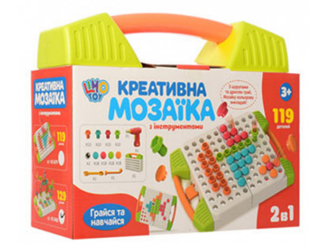 

Мозаика детская с шуруповертом 119 деталей