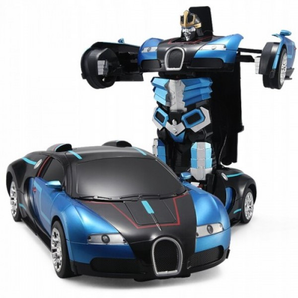 

Машинка Трансформер Bugatti Robot Car Size 18 СИНЯЯ