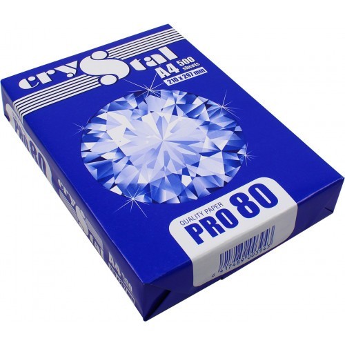 

Папір для офісної техніки A4 80г/м2 Ф Crystal Pro 500 аркушів, білий