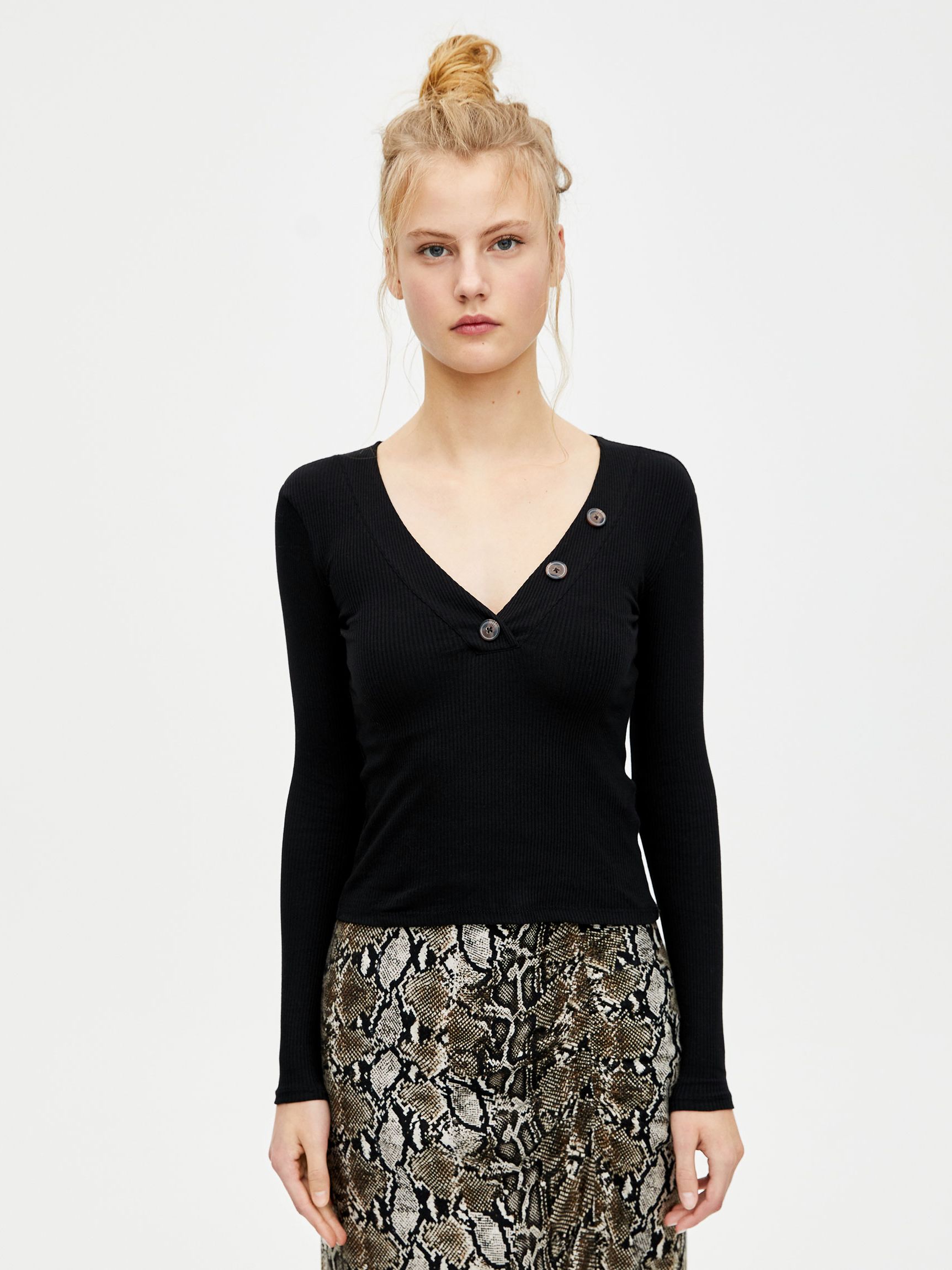 

Лонгслив Pull & Bear 9241/385/800 XL Черный