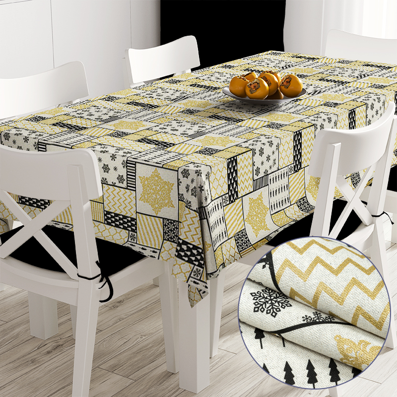 

Новогодняя скатерть Time Textile Yunder Gold Золотой, Черный TT145036 100x150