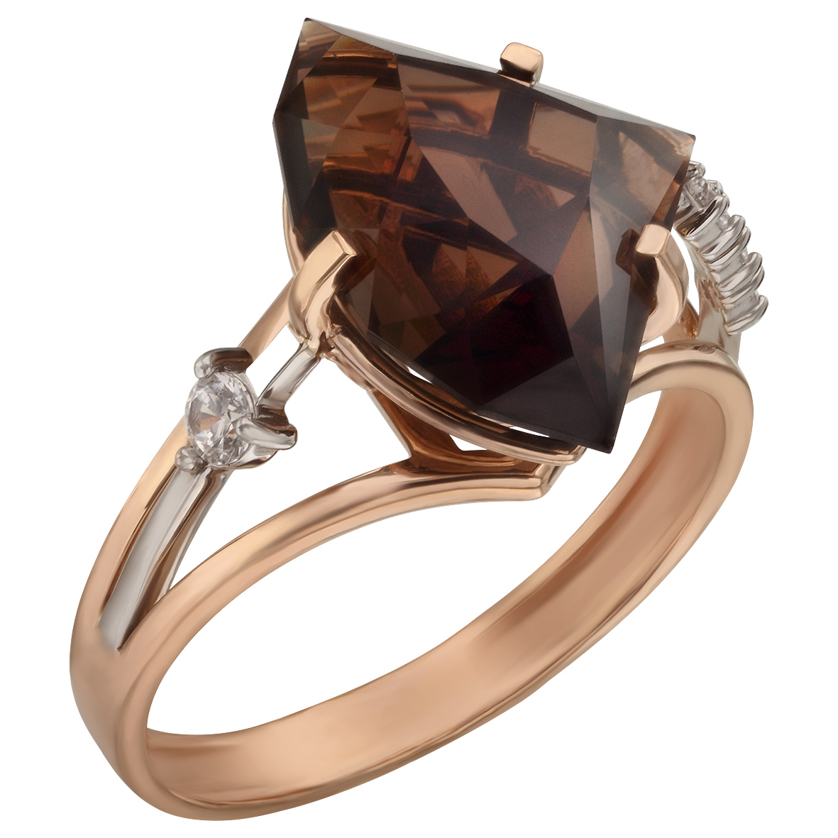 

Золотое кольцо с кварцем и фианитами Tango Jewellery Company 378769 размер 17.5