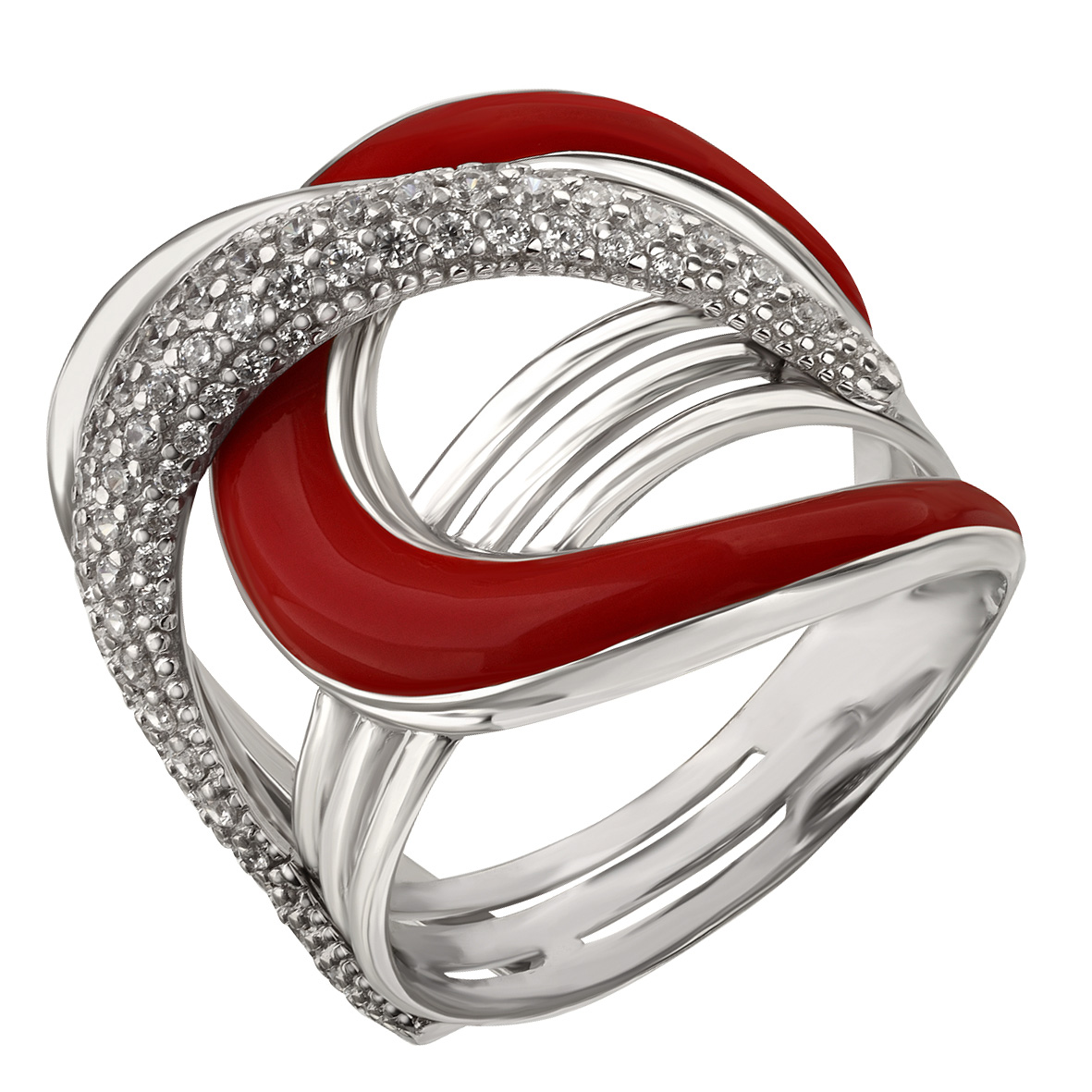 

Серебряное кольцо с фианитами и эмалью Tango Jewellery Company 330072А размер 19