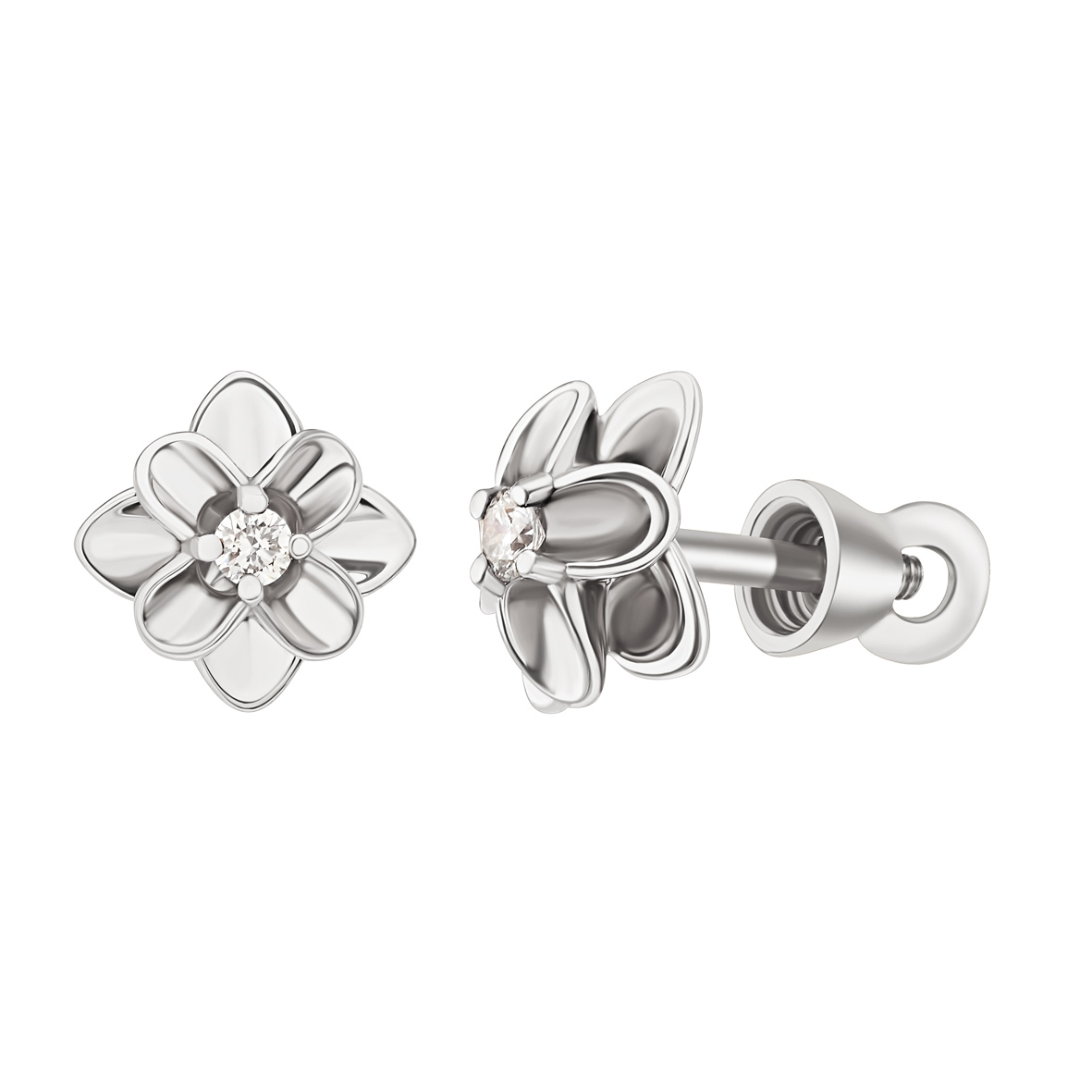

Пуссеты в белом золоте с бриллиантами Tango Jewellery Company 780527В