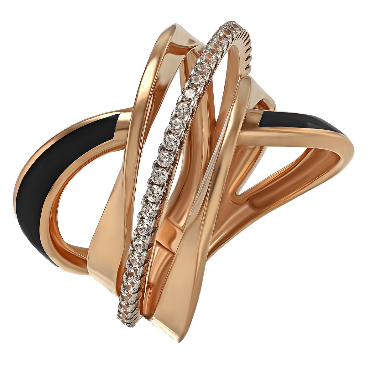 

Золотое кольцо с фианитами и эмалью Tango Jewellery Company 380360Е размер 18