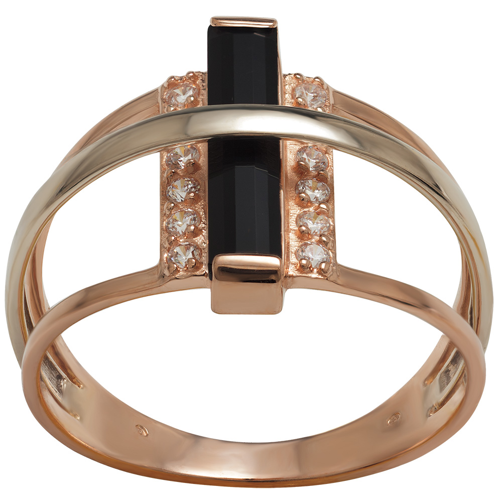 

Золотое кольцо с агатом и фианитами Tango Jewellery Company 379671 размер 18.5