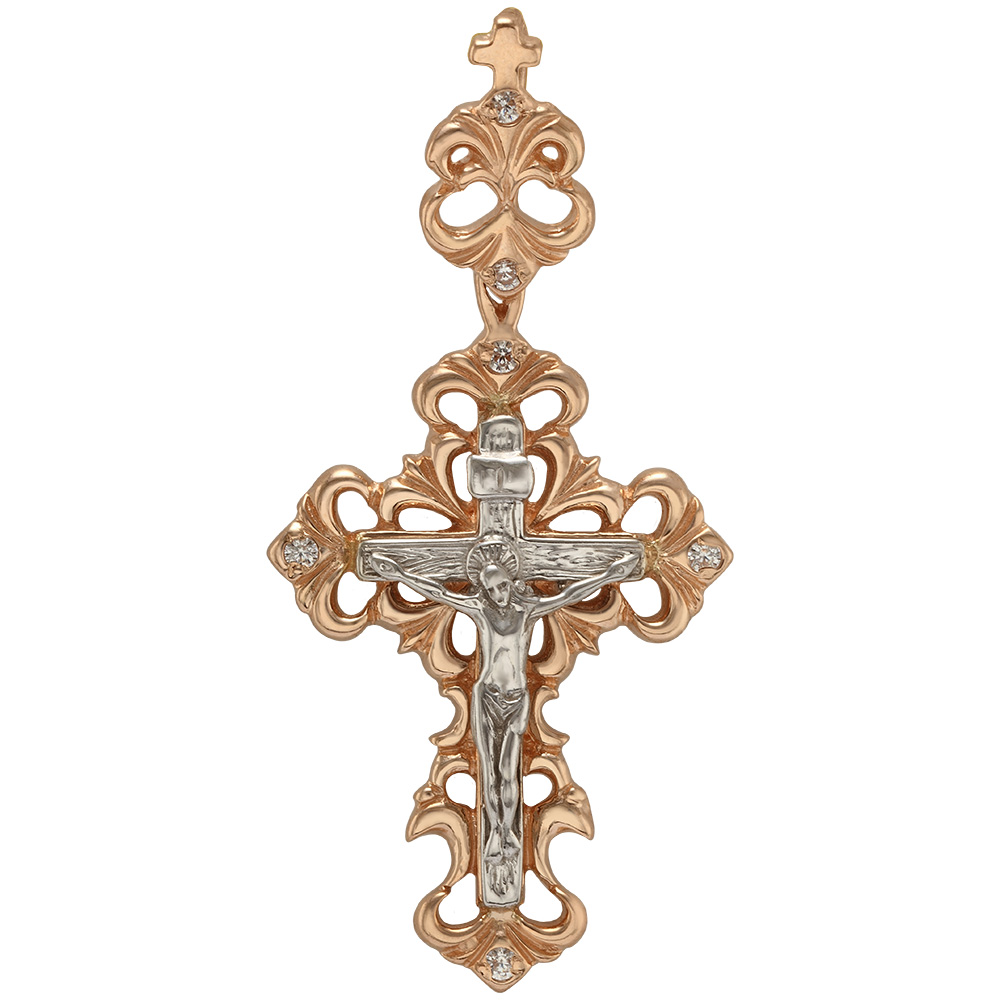 

Золотой крестик с фианитами Tango Jewellery Company 270005