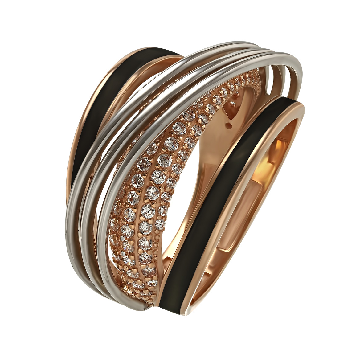 

Золотое кольцо с фианитами и эмалью Tango Jewellery Company 330157Е размер 19