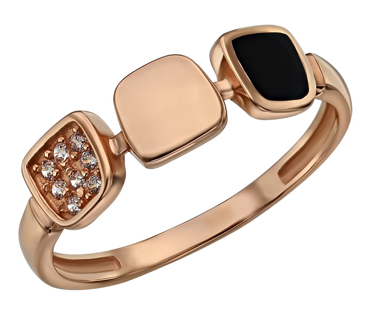 

Золотое кольцо с фианитами и эмалью Tango Jewellery Company 380498Е размер 18.5