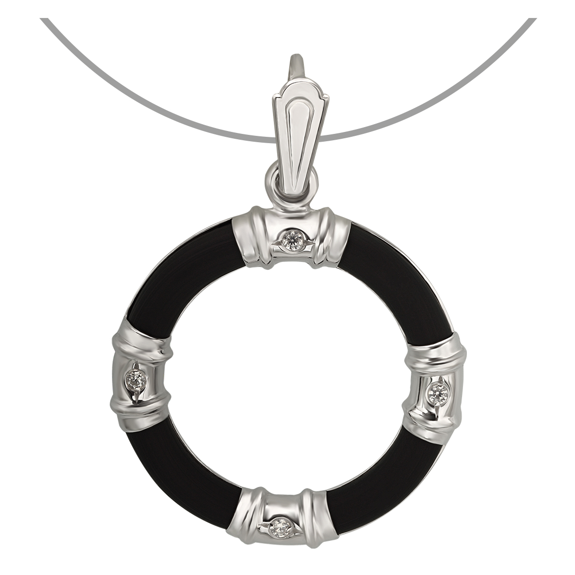 

Серебряная подвеска с каучуком и фианитами Tango Jewellery Company 940014С