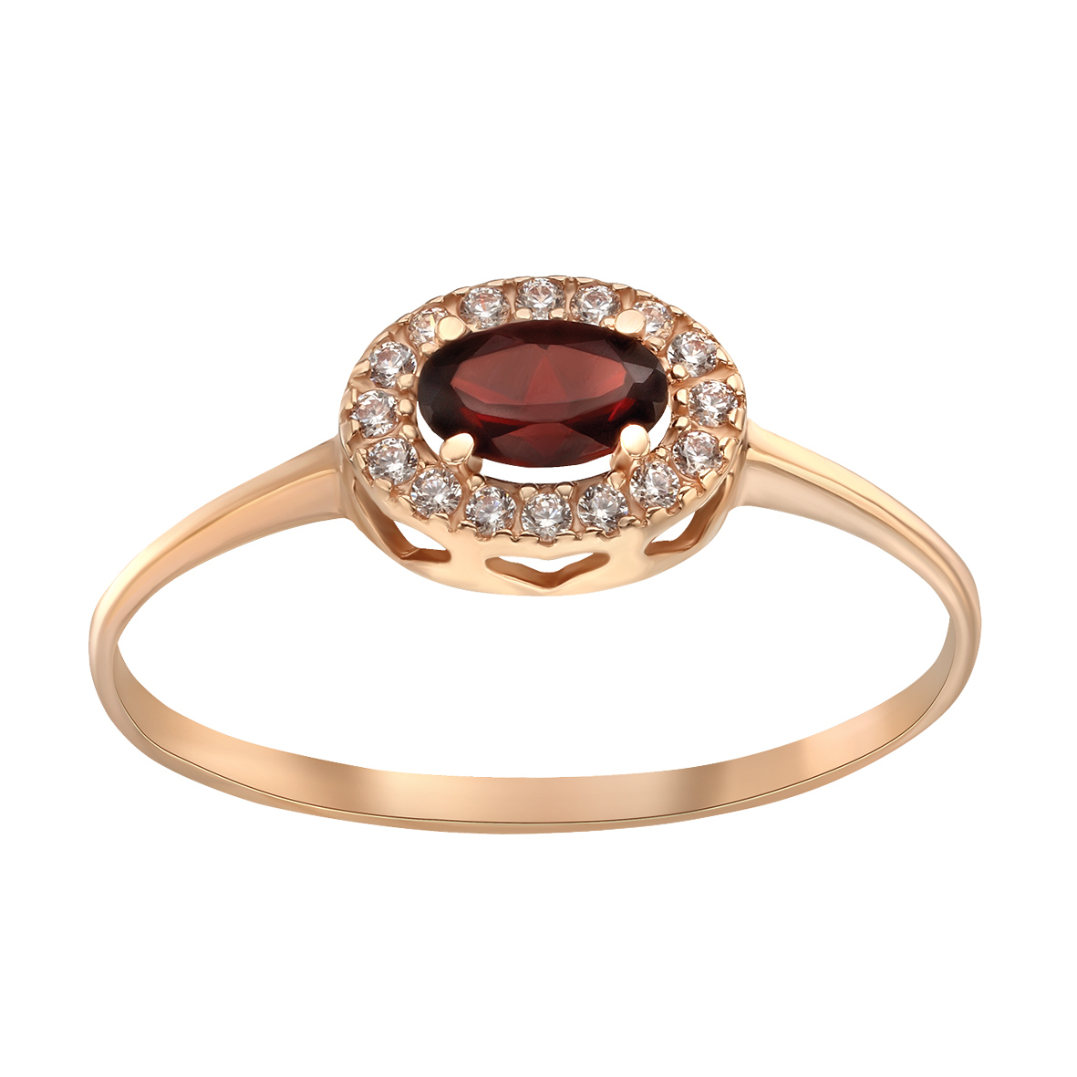 

Золотое кольцо с гранатом и фианитами Tango Jewellery Company 364673 размер 16