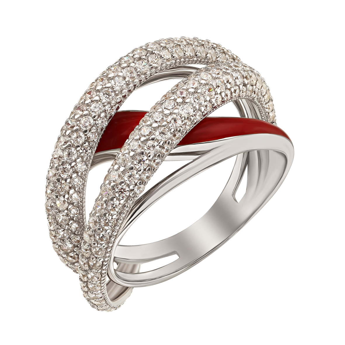 

Серебряное кольцо с фианитами и эмалью Tango Jewellery Company 330142А размер 18