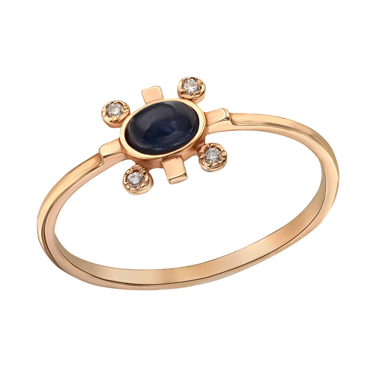 

Золотое кольцо с бриллиантами и сапфиром Tango Jewellery Company 741338 размер 16