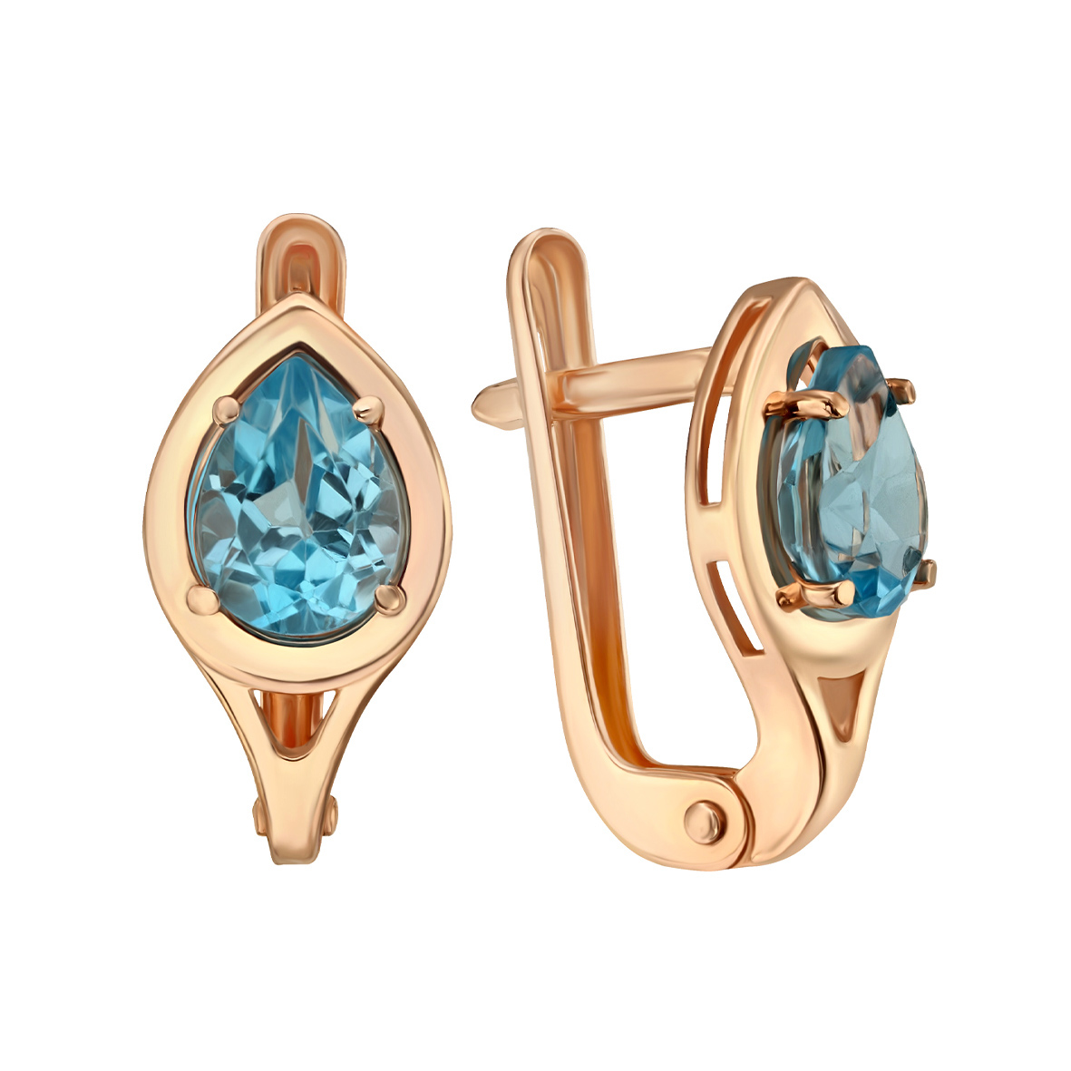 

Золотые серьги с голубым топазом Tango Jewellery Company 441758