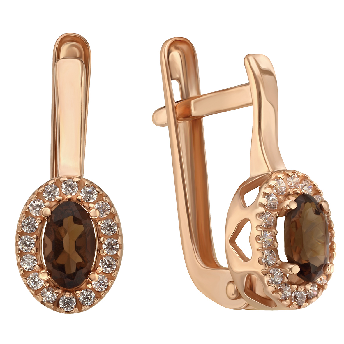 

Золотые серьги с кварцем и фианитами Tango Jewellery Company 448768