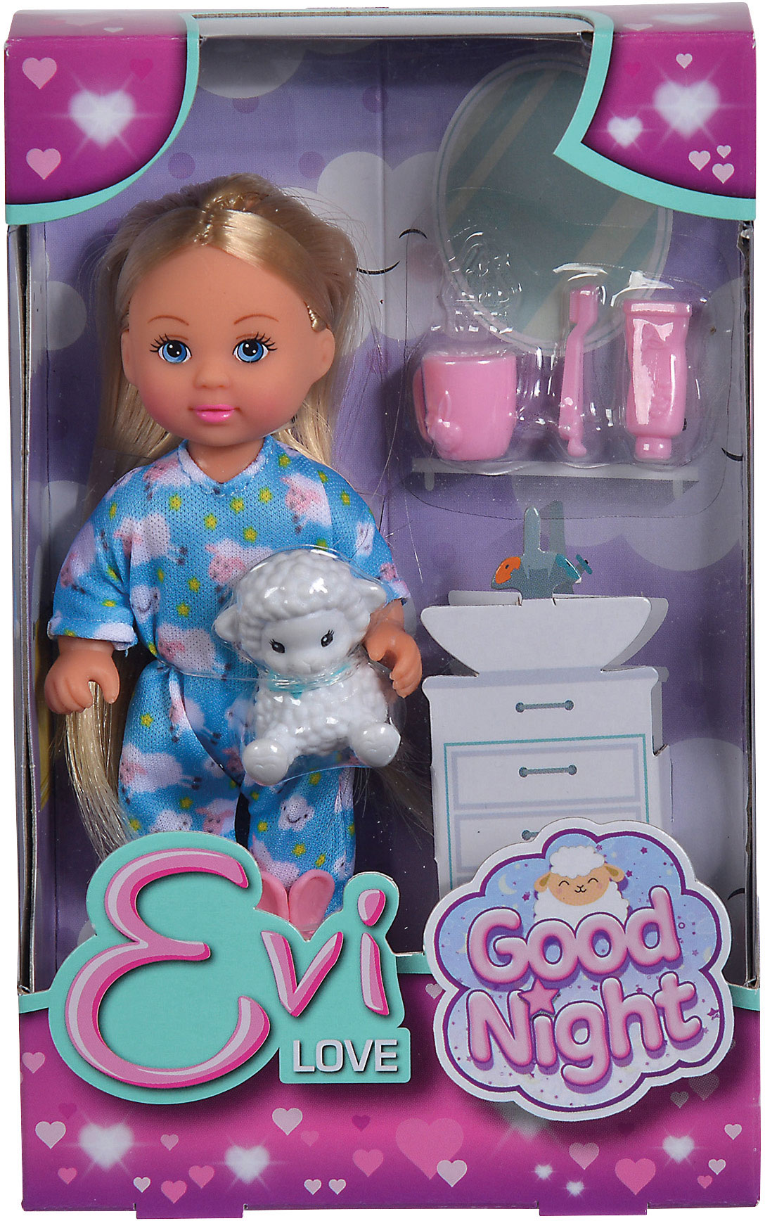 

Кукольный набор Simba Toys Эви Вечерняя сказка в пижаме с игрушкой и аксессуарами для чистки зубов (5733406)