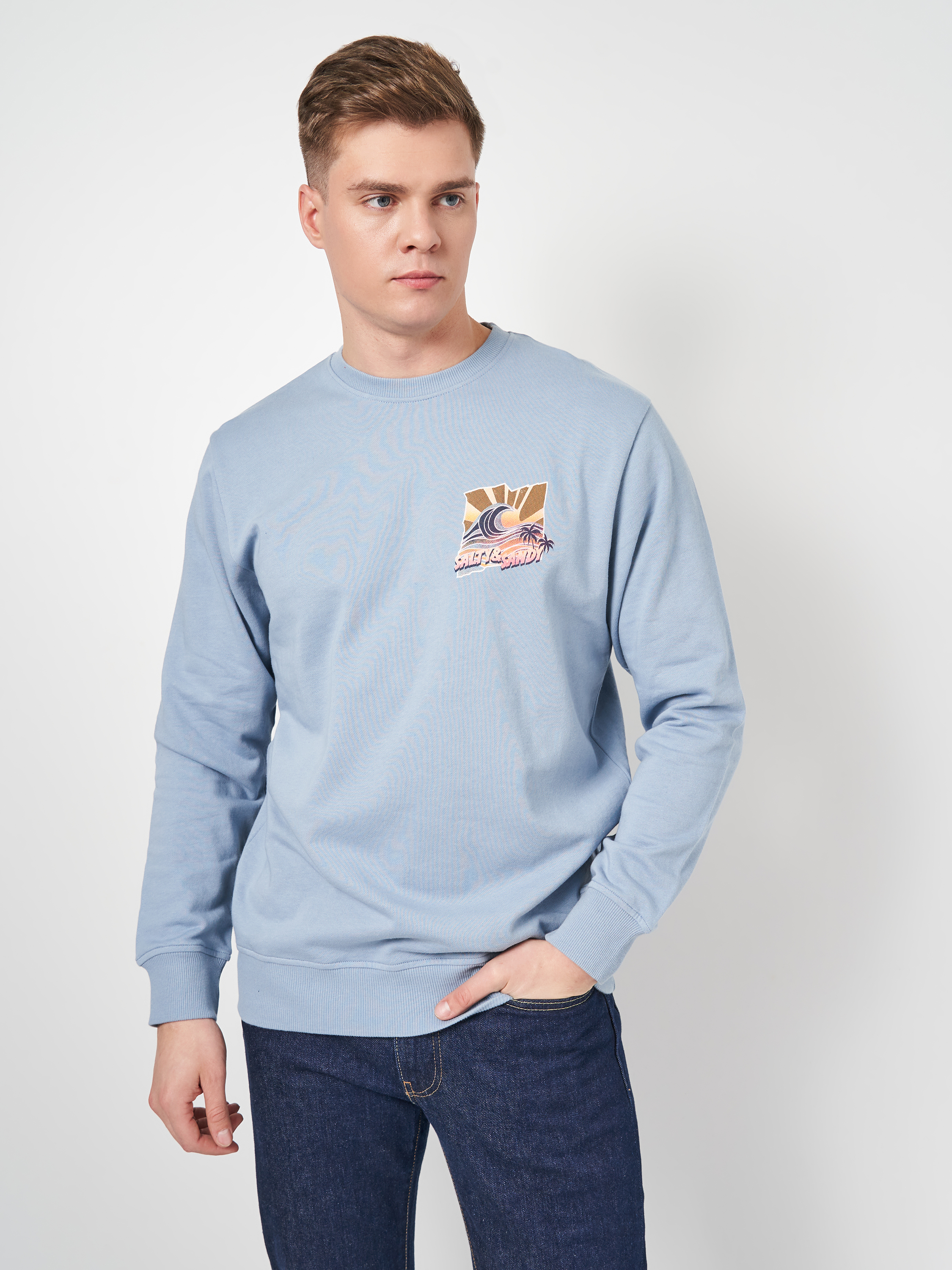 

Свитшот Jack & Jones XAZ209156UXSX  Голубой, Свитшот Jack & Jones XAZ209156UXSX L Голубой