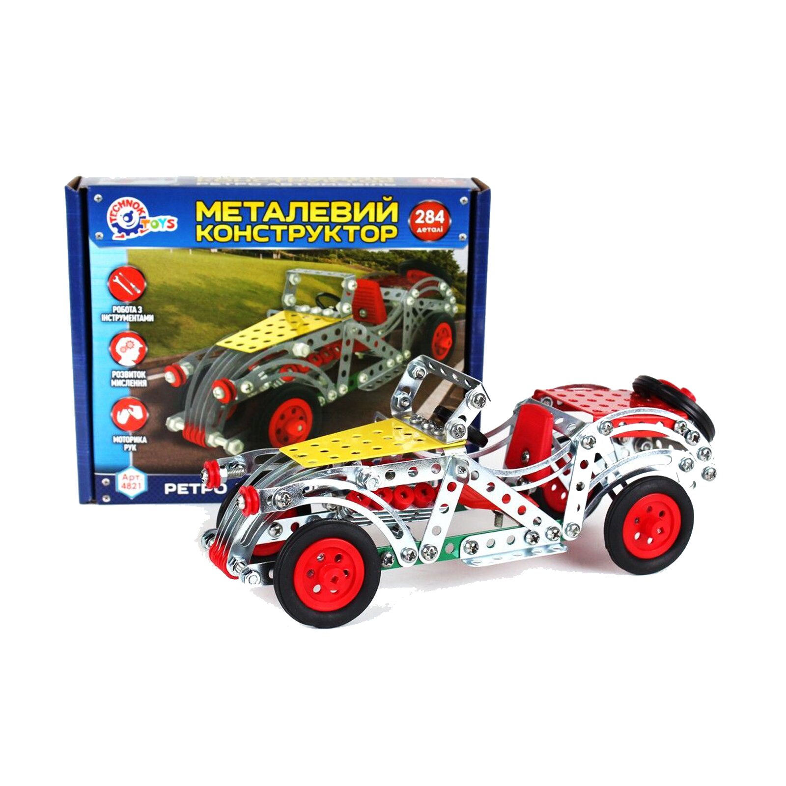 

Конструктор Металический Ретро Машина ТехноК 284 деталей Разноцветный 4823037604821