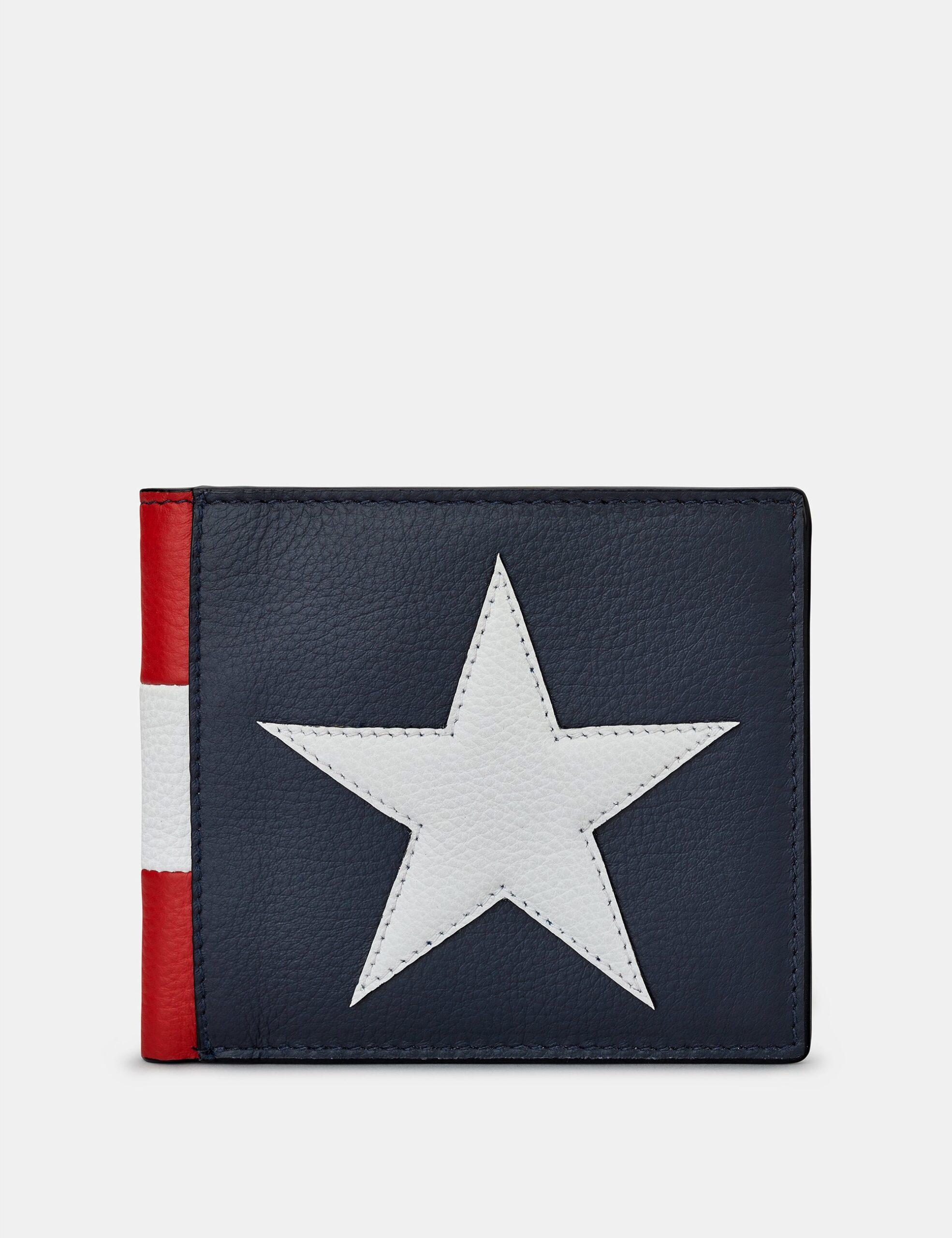 

Коричневый кожаный кошелек Star & Stripes