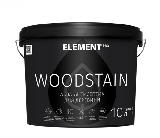 

Аква-антисептик для дерева ELEMENT PRO WOODSTAIN, 10 л МАХАГОН
