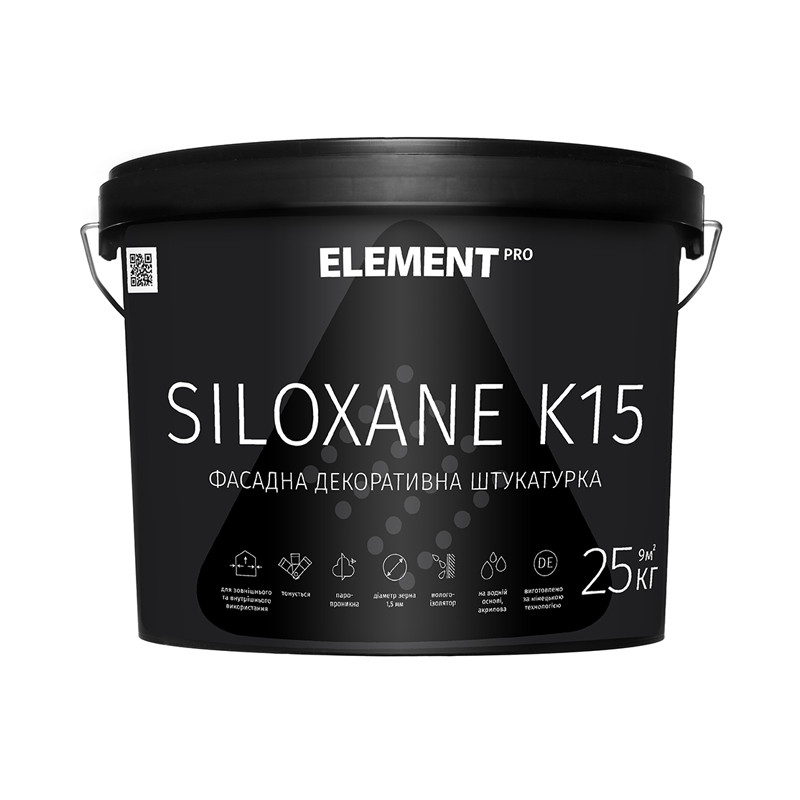 

Фасадная декоративная штукатурка ELEMENT PRO SILOXANE K15 25 кг Белая