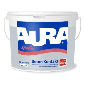 

Грунтовка адгезионная Aura Beton Kontakt Розовый 10 л - с кварцевым песком для невпитывающих поверхностей