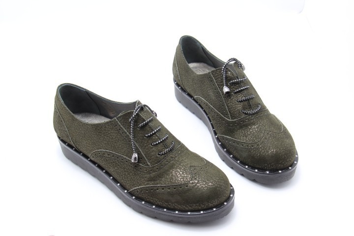

Женские туфли оксфорты Aras Shoes 108-haki лазер кожа 40 на шнуровке