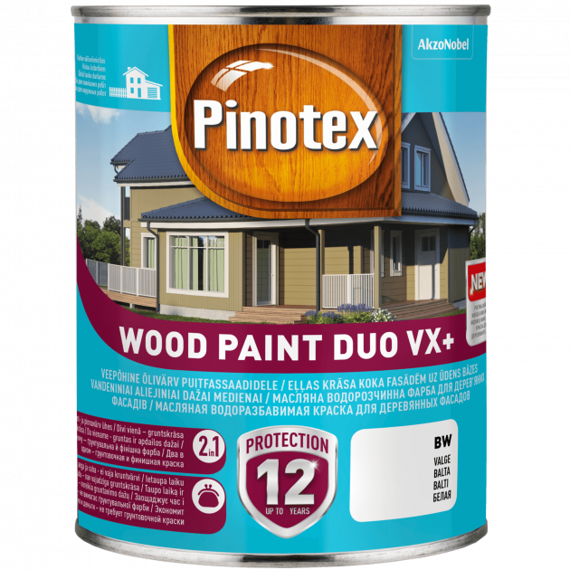 

PINOTEX WOOD PAINT DUO VX+ масляная краска BW, белый 2,5 л