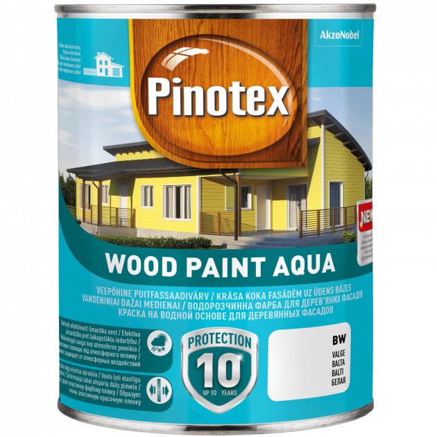 

PINOTEX WOOD PAINT AQUA Краска на водной основе для деревянных фасадов тонир.база, BM 0,95 л