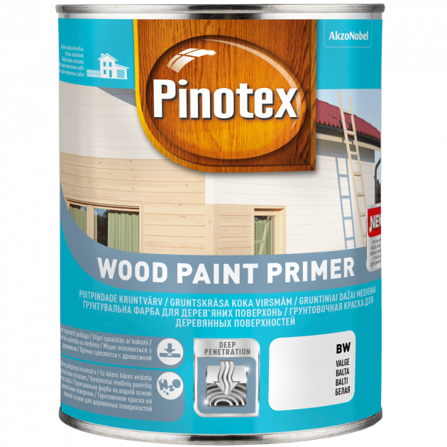 

PINOTEX WOOD PAINT PRIMER Грунтовочная краска на водной основе для деревянных поверхностей белая 1 л