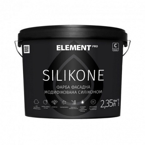 

Фасадная краска ELEMENT PRO SILIKONE, база С 2,35 л