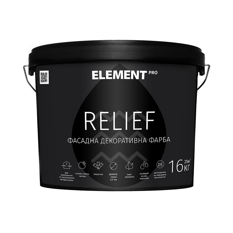 

Фасадная декоративная краска ELEMENT PRO RELIEF 16 кг