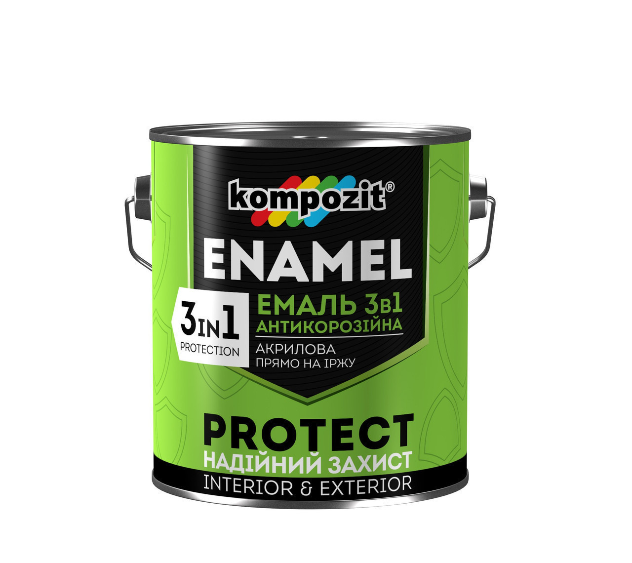 

Эмаль антикоррозионная Kompozit 3 в 1 PROTECT Черная RAL 9004, 10 кг