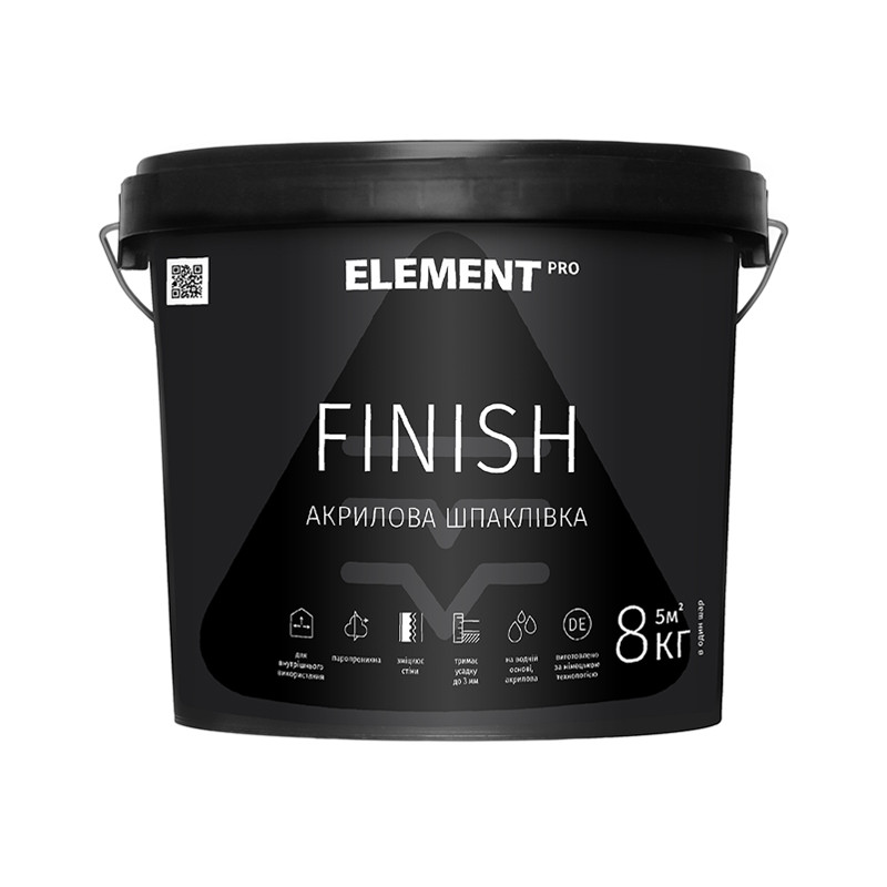 

Финишная акриловая шпатлевка FINISH "ELEMENT PRO" 8 кг