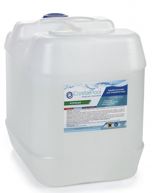 

Химия для бассейна Crystal Pool Floc Ultra Liquid 30 л - Жидкий флокулянт (коагулянт) для удаления мелких частиц