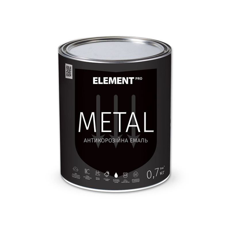 

Антикоррозийная эмаль ELEMENT PRO METAL 0,7 кг ЖЕЛТАЯ