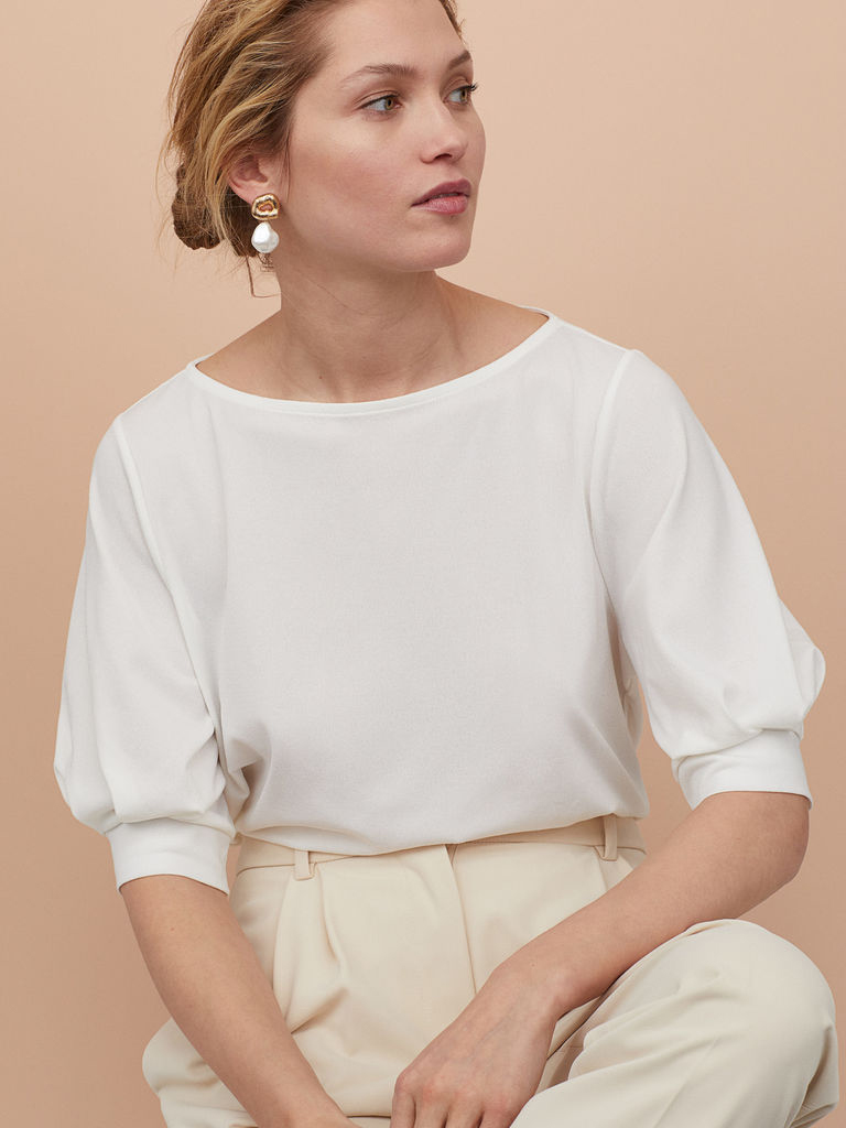 

Блузка H&M 060664074_white  Белая, Блузка H&M 060664074_white XL Белая
