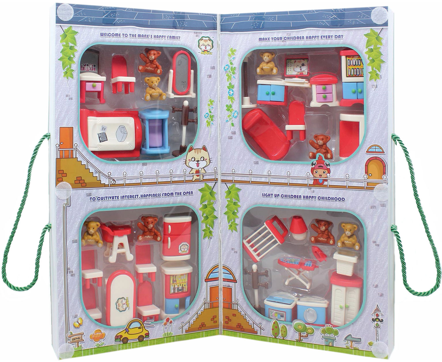 

Игровой набор-конструктор Mr.Manx Happy Family Спальня, кухня, ванна и кабинет (HY-063AE) (6910010980633)
