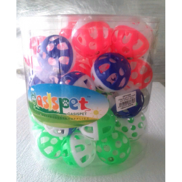 

Іграшки для кішок Oasispet кульки з дзвіночком 5 см 48 шт тубус
