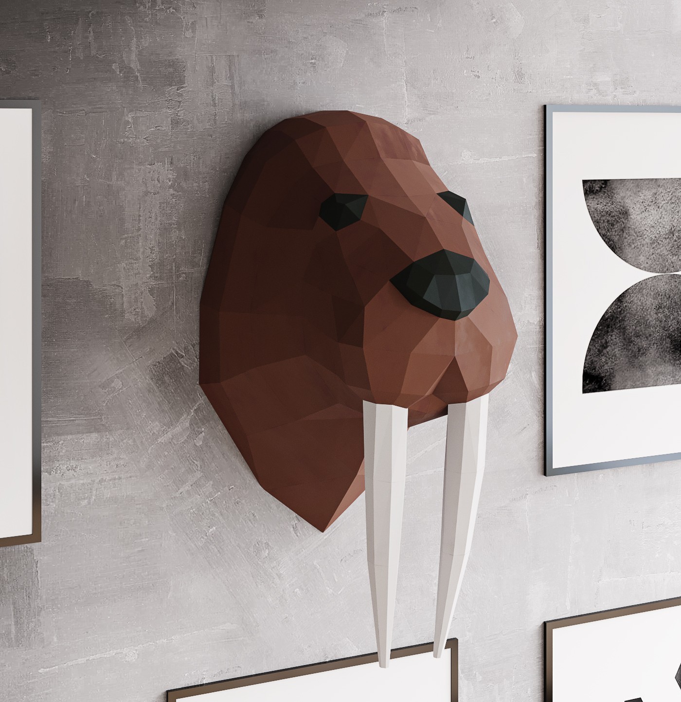 

3D фигура Морж Оригами Papercraft