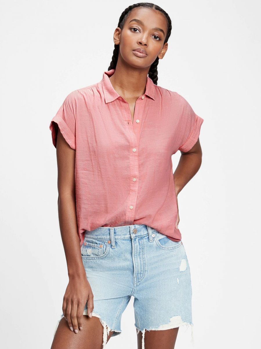 

Женская легкая рубашка GAP 1159758920 (Розовый, XXL)