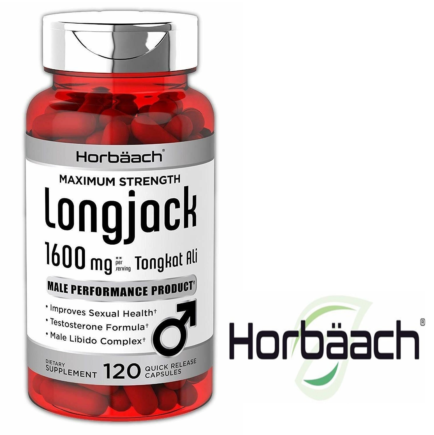 

Бустер тестостерона Horbaach Longjack 1600 mg Male 120 капсул 1200