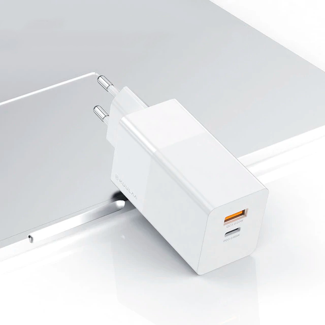 

Зарядное KUULAA GaN QC4.0 Type-C+USB 65W EU white