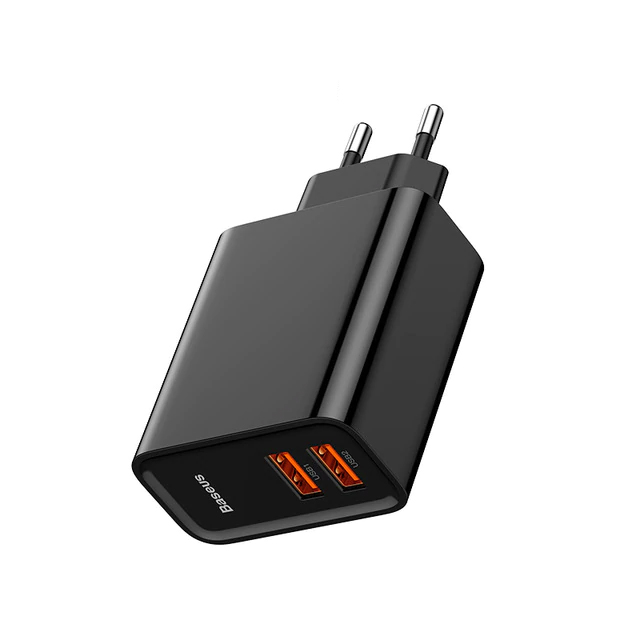 

Зарядное Baseus Speed Dual QC3.0 USB+USB 30W EU black